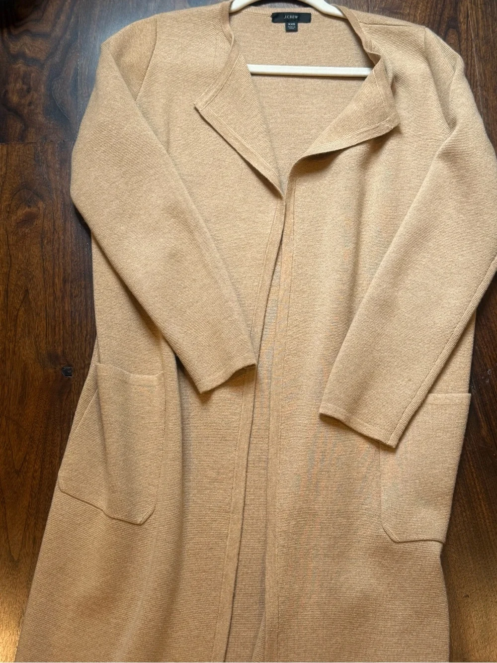 J Crew Open-Front Camel Longline Cardigan Sweater Jacket excellent condition